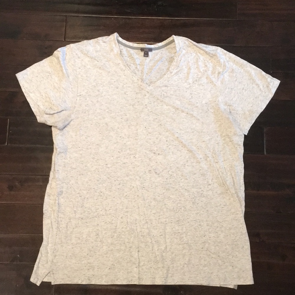 Vince Light Heather Gray Short Sleeve V-Neck Tee